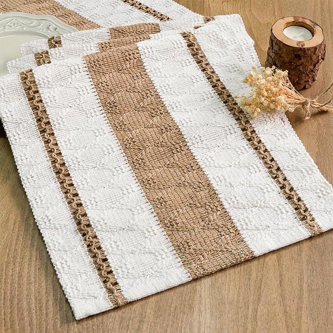 FEXIA Boho Table Runner for Hoilday Spring Home Decor Farmhouse Rustic Table by FEXIA