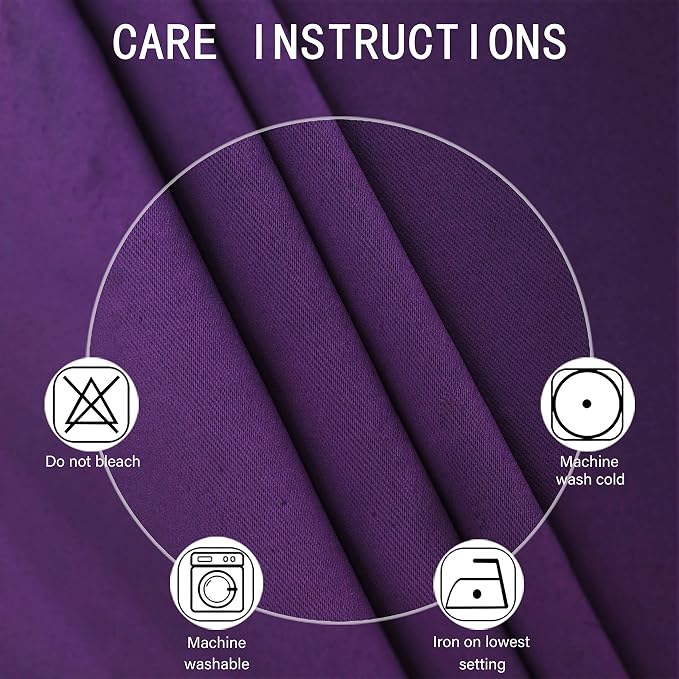 LEMOMO Purple Thermal Blackout Curtains/52 x 108 Inch/Set of 2 Panels Room - Image 4