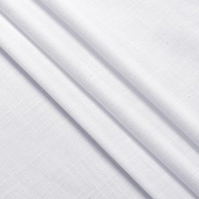 Nanspring Snow White Linen Curtains 96 Inches Long - Image 5