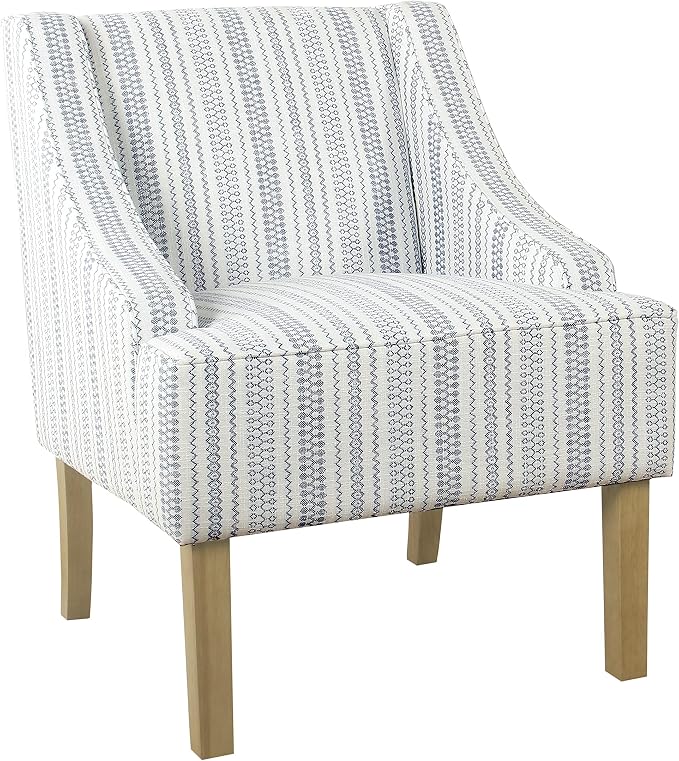 HomePop Swoop Arm Accent Chair, Ivory Stripe by HomePop