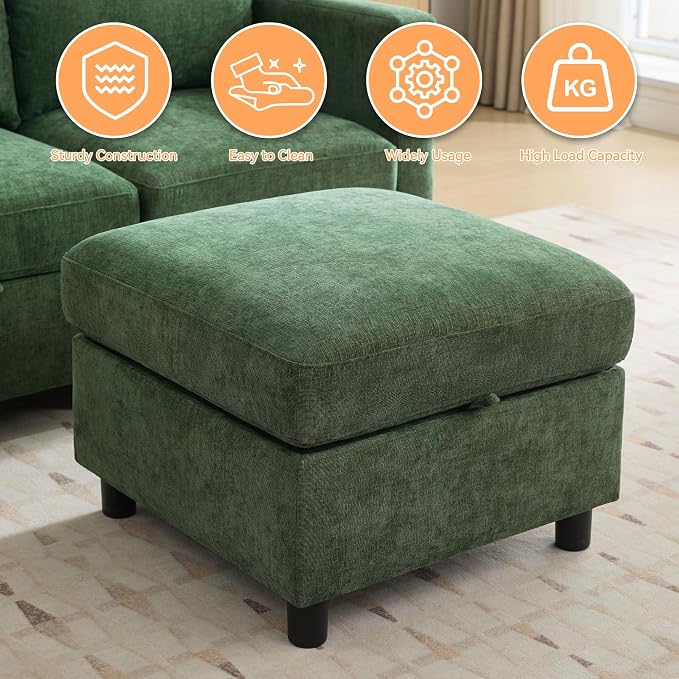 WUTUTUEE 25”Square Storage Ottoman Module - Image 6