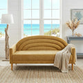 63" Small Loveseat Sofa for Small Spaces, Mid Century Modern Sofa, Linen by QNZK