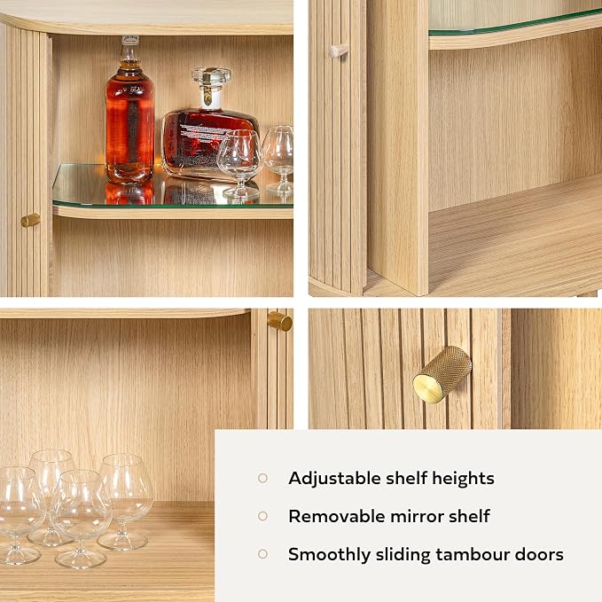 WERMO 28'' Fluted Bar Cabinet - Image 3