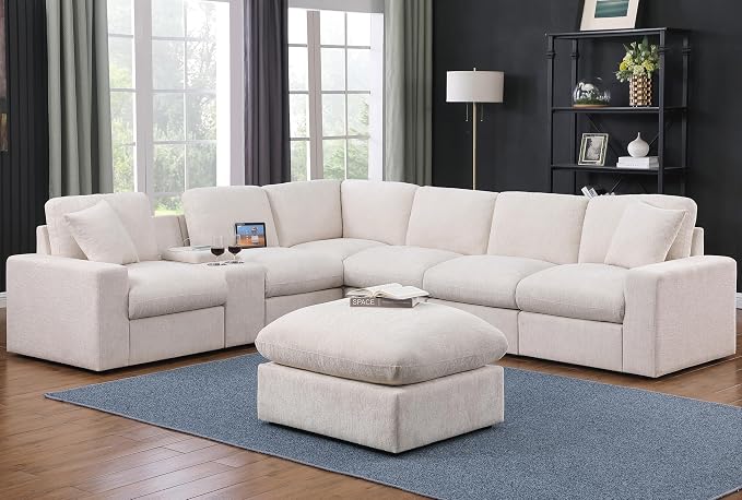 Ball & Cast 127" Modular Sectional Sofa, Modern Oversized Cloud Couch by BallCast