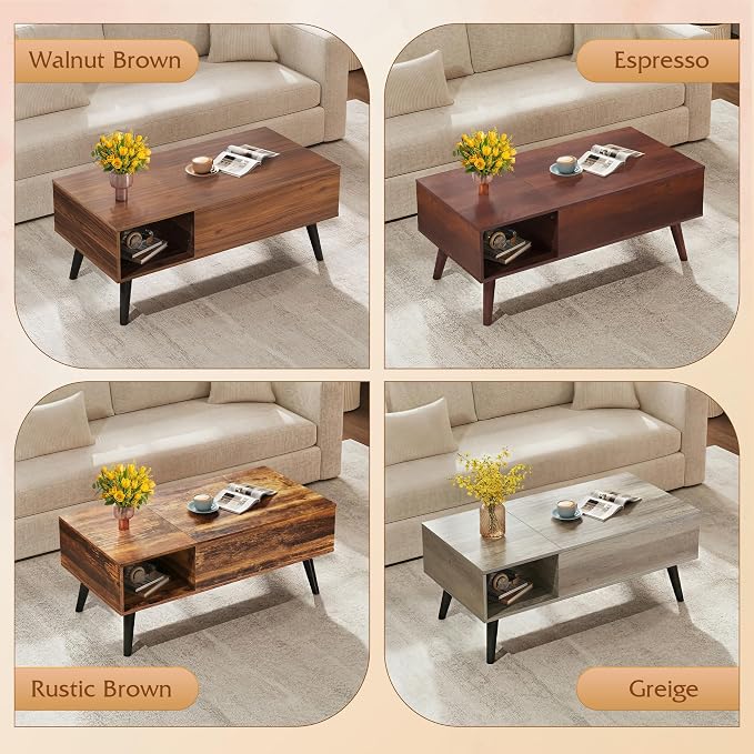 WLIVE Coffee Table for Living Room, Lift Top Coffee Table - Image 8