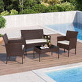 Shintenchi 4 Piece Outdoor Patio Furniture Set, Wicker Rattan Patio by Shintenchi%7CFurnitureMadeforRealLife