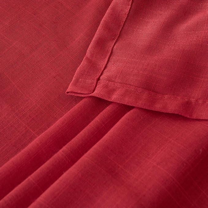 BGment Red Linen Curtains 40 Inch Length - Image 8