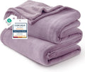 Bedsure GentleSoft Fleece Blankets Twin Size Fog Purple by BEDSURE