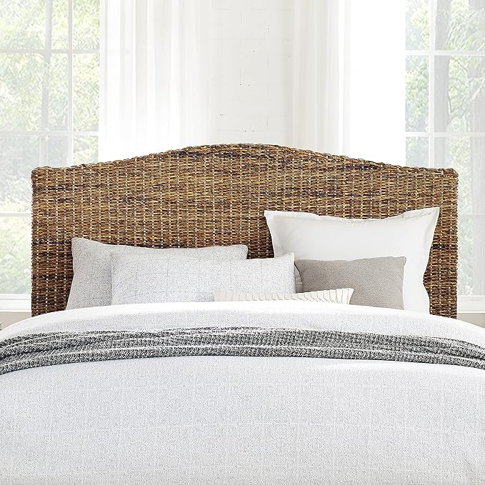 Crosley Furniture Serena Handwoven Natural Fiber Rattan Bed Headboard, Banana - Image 8