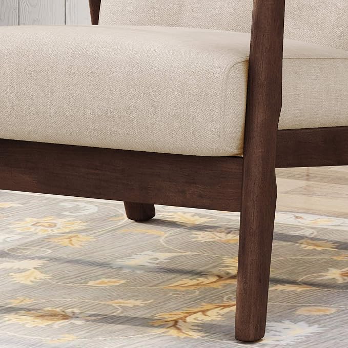 Christopher Knight Home Aurora Mid-Century Modern Accent Chair, Rubberwood - Image 4
