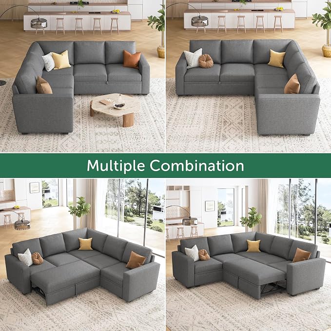 HONBAY Sectional Sleeper Sofa - Image 4