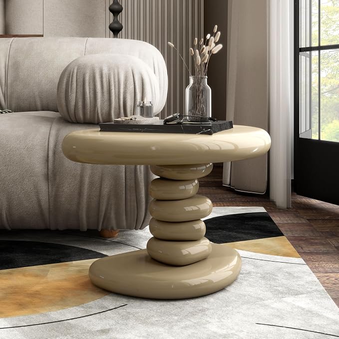 24/7 Shop at Home Kavren Modern 22-inch Oval Glossy Pedestal End Table by 247SHOPATHOME