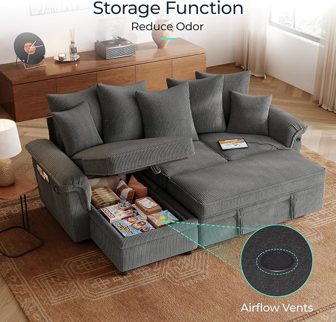 LINSY HOME 90.5'' Sectional Sleeper Sofa - Image 7