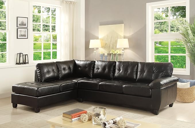 Eco-Friendly Black Sectional Couch by Unknown