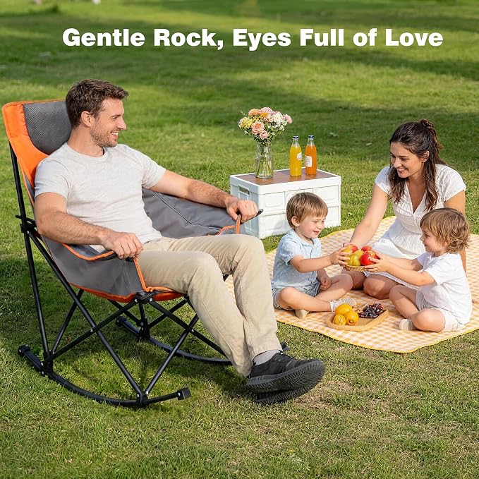 SUNNYFEEL Oversized Rocking Camping Chair 2 Pack, Fully Padded Patio Chair - Image 6
