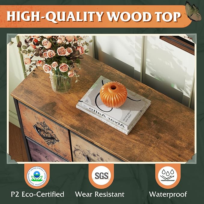 WLIVE Dresser for Bedroom with 8 Drawers, Wide Fabric Dresser for Storage and - Image 6