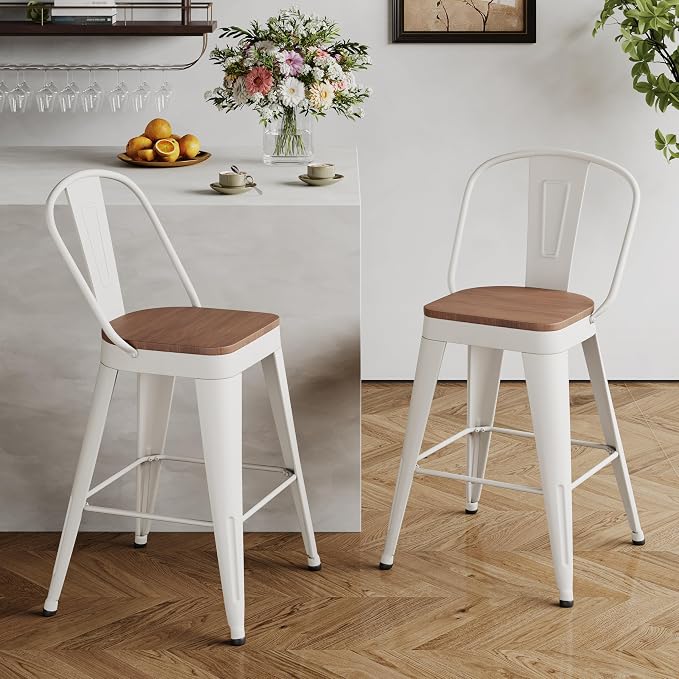 Andeworld Metal Bar Stools Set of 2, 30 inch Bar Height Barstools by Andeworld