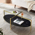 LumFurn Oval Glass Coffee Table, Mid-Century Modern Design, L43 x W22 x H17 inch by LumFurn