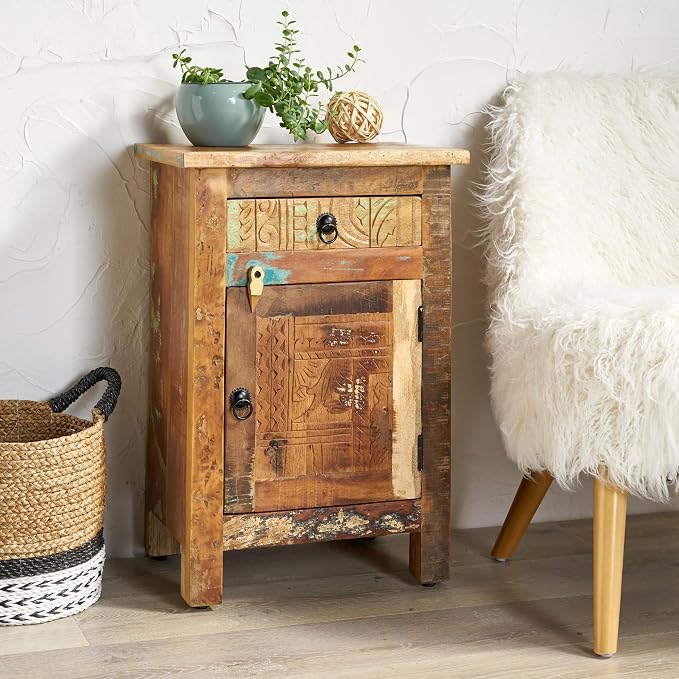 Traditional Carved Wood Side Table, Elegant Addition to Any Room, Made from - Image 3