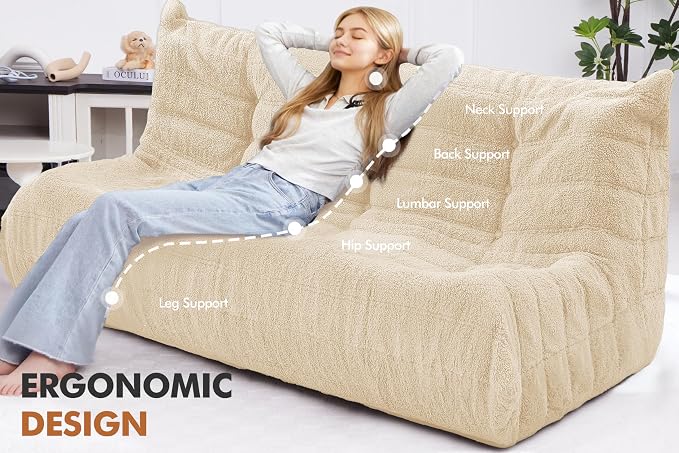 Bean Bag 3-Seater Chair Big Sofa Beanbag Chair - Image 4