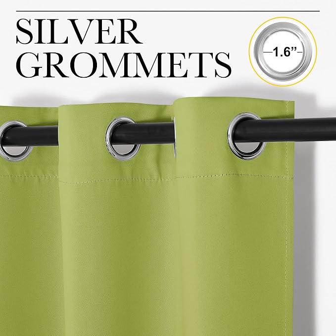 NICETOWN Green Blackout Curtains Window Panels, Window Treatment Thermal - Image 3
