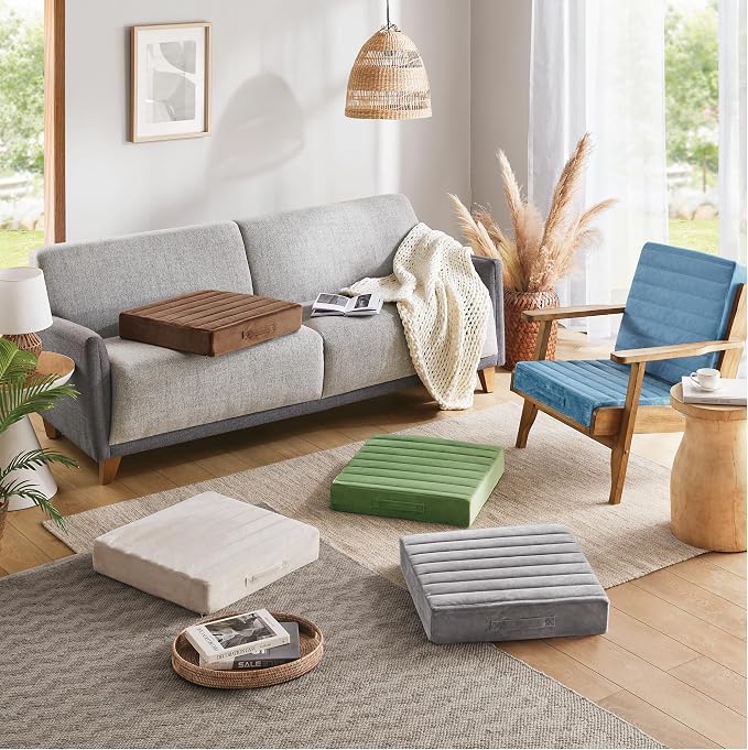 Codi High Density Foam Floor Pillow 2 Sets, Large Meditation Cushions Seating - Image 7