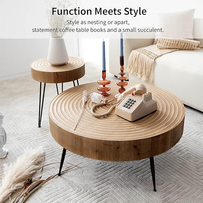 2-Piece Boho Farmhouse Nesting Table - Image 3