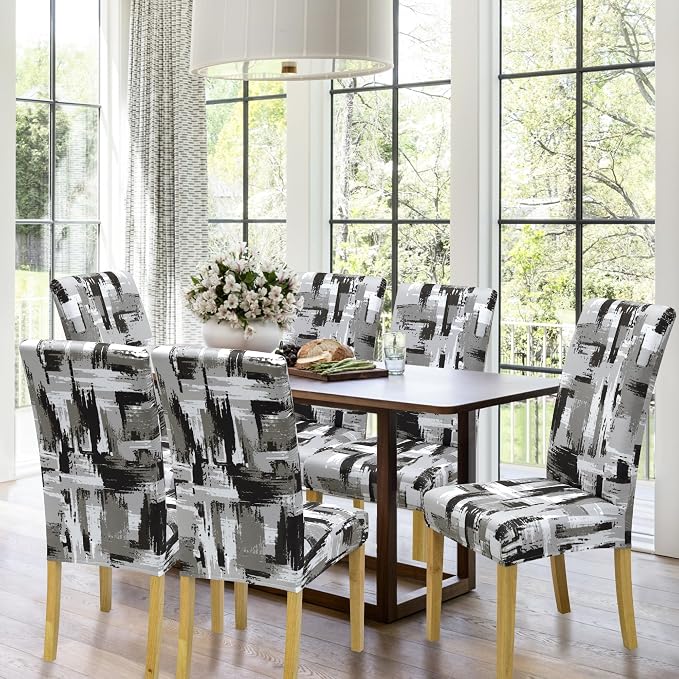 BIETYONE Stretch Dining Chair Covers Set of 6, Soft Removable Washable Kitchen - Image 2