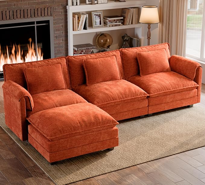 ELUCHANG Oversized 113" Modular Sectional Sofa, Comfy Cloud Couch, L Shaped by ELUCHANG