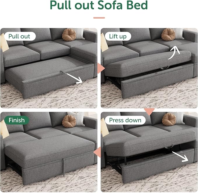 HONBAY Modular Sectional Sleeper Sofa - Image 7