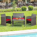 SUNLEI 4 Pcs Outdoor Patio Furniture Sets, Rattan Chair Wicker Conversation Set by SUNLEI
