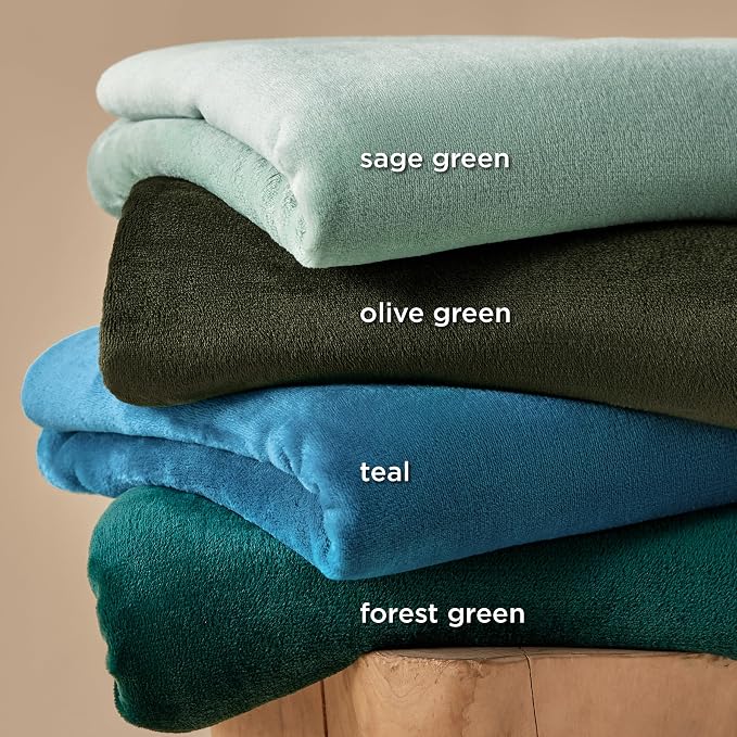 Bedsure Fleece Blanket Queen Blanket Olive Green - Image 4