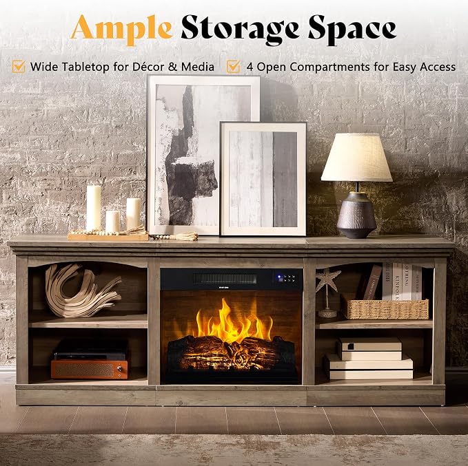AMERLIFE 70 Inch Fireplace TV Stand - Image 4