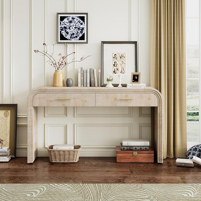 59'' Retro Console Table Farmhouse Sofa Table Entryway Table - Image 5