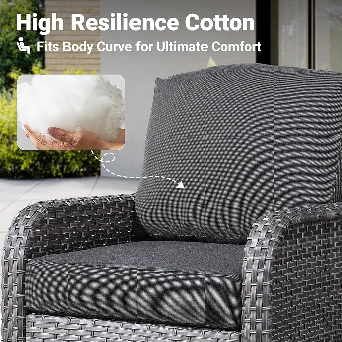 ovios 5-Piece Patio Furniture Set, Outdoor Wicker Sofa - Image 6