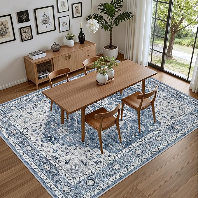 Area Rugs 10x14 Living Room Rug: Washable Rug Soft Vintage Boho Medallion - Image 4