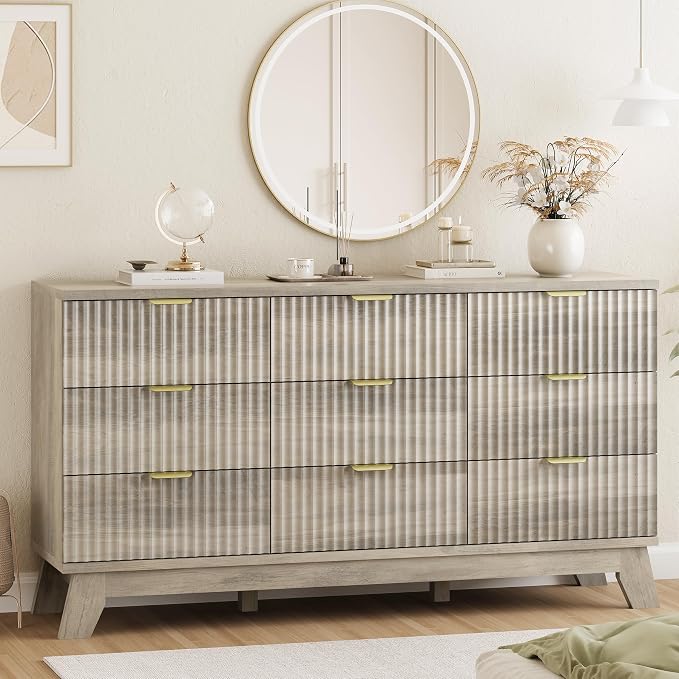 Xixini Fluted Dresser for Bedroom by Xixini