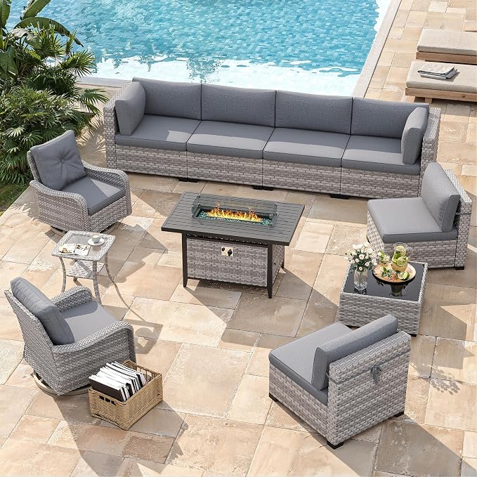 8-Seat Outdoor Wicker Patio Furniture Set - Image 2