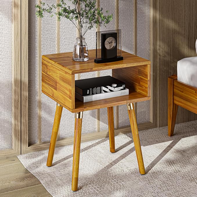 Bme Dinkee Solid Wood Nightstand, Fully Assembled, Without Drawer by Bme