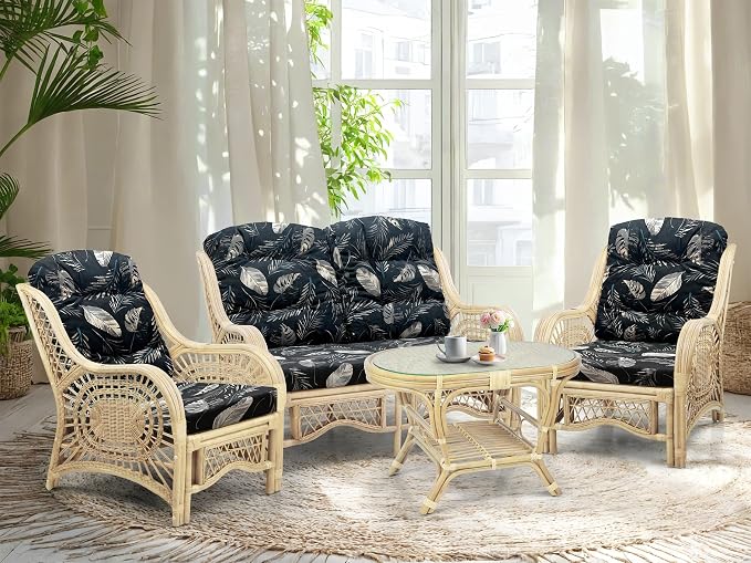 Malibu Lounge Living Accent Armchair Natural Rattan Wicker Handmade Design - Image 6