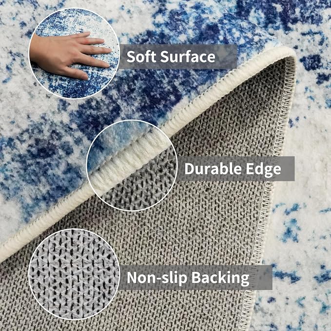 2x5 Washable Runner Rug for Hallway: Non Slip Entryway Runners Rugs - Image 6