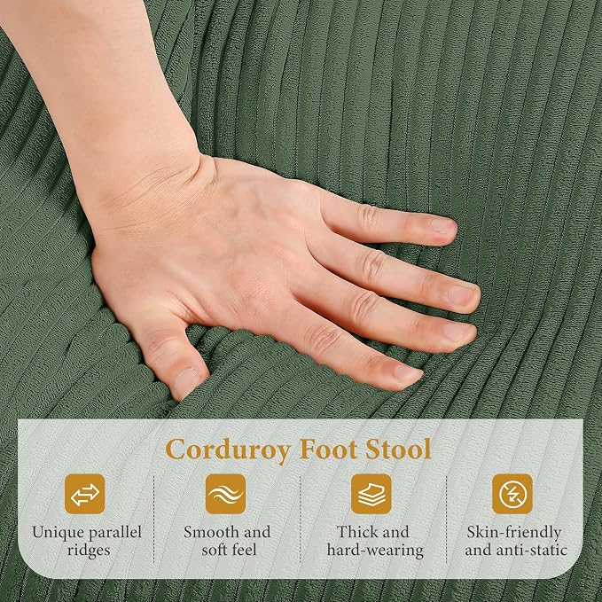 Vesgantti Large Ottoman for Modular Sofa, 29.5" Corduroy Pouf Ottoman - Image 3
