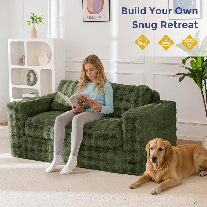 MAXYOYO Loveseat Sofa for Living Room, Small Sofa Couch Tufted Boneless Couch - Image 4
