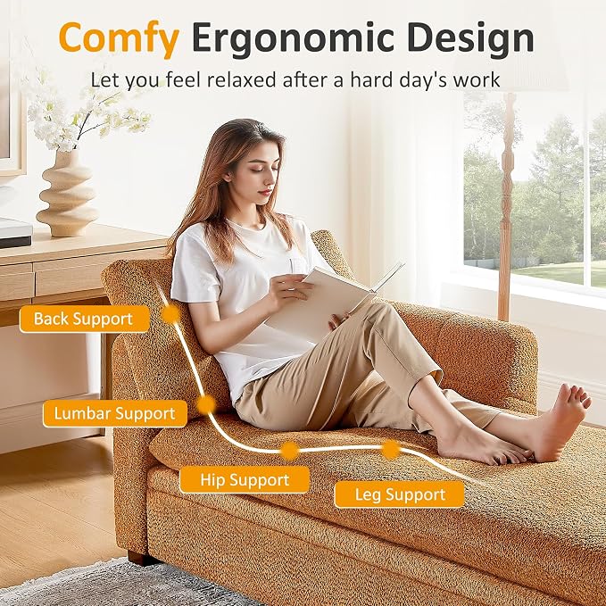 VANOMi Oversized 70.47'' Chaise Lounge Chair Indoor, Modern Upholstered Sofa Bed - Image 5