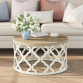 Farmhouse Coffee Table, French Country Round Coffee Table, Coastal Coffee Table by KARLOTT