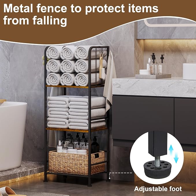 Towel Racks for Bathroom 3-Tier M-Shaped Detachable Dividers, Durable Metal - Image 3