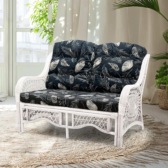 Malibu Lounge Loveseat Sofa Natural Rattan Wicker Handmade Design by Wickerix