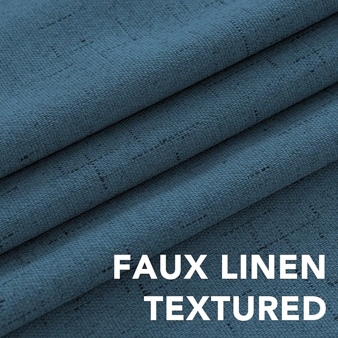 H.VERSAILTEX Linen Blackout Curtains Durable Thick Textured Linen Look 100% - Image 5
