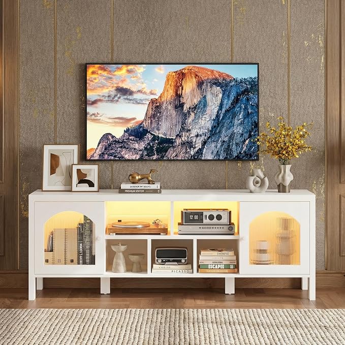 IRONCK TV Stand for 65 Inch TV, Modern Media TV Console by IRONCK