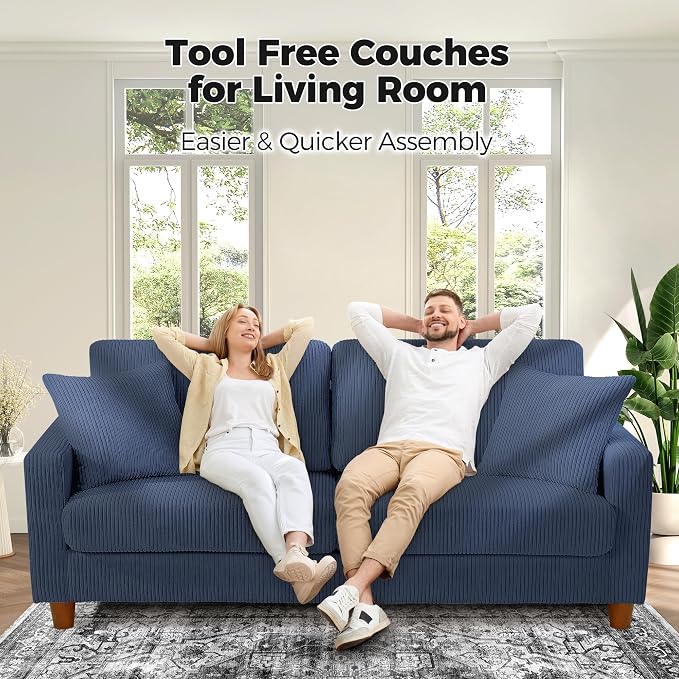 Kidirect 70in U Shaped Couch, Modular Sofa No Tool Assembly, Comfy Sectional - Image 3